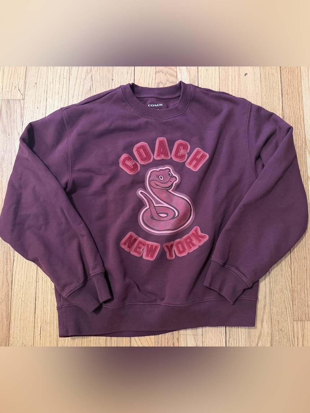 Coach Maroon Snake Sweatshirt women’s large crewneck